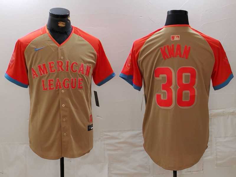 Mens Cleveland Guardians #38 Steven Kwan Cream 2024 All Star Limited Stitched Jersey